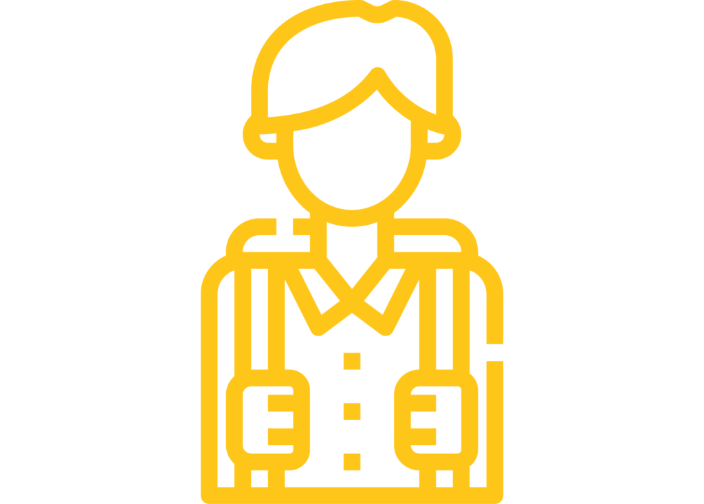 Silhouette d'un enfant de face avec un cartable sur les épaules